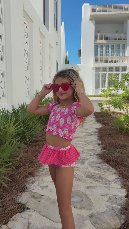Abby Pink Daisy Swimsuit