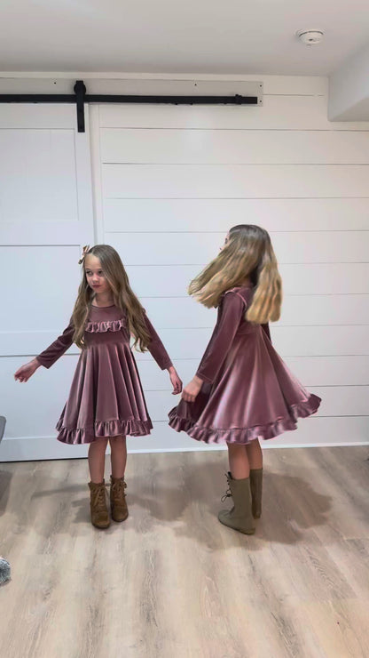 Booke Rosy Dusk Velvet Twirl Dress