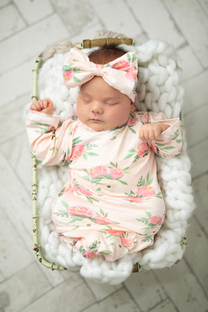 Pinky Pink Rose Baby Gown