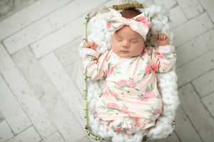 Pinky Pink Rose Baby Gown