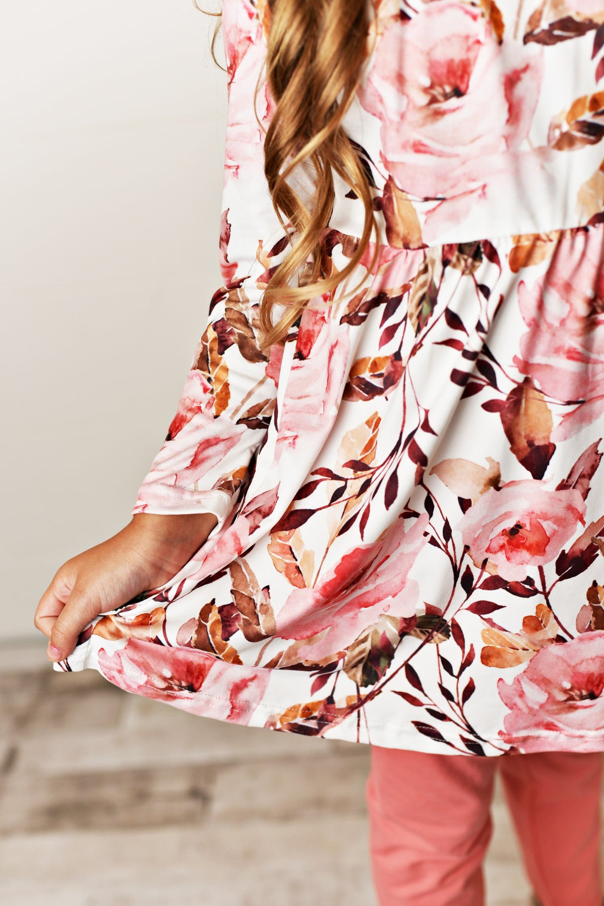 Rose Coral Pants Set